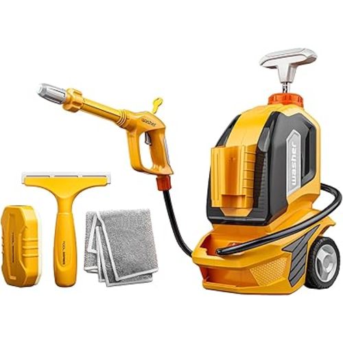 YEIBOBO ! Kids Water Pressure Washer Tools and Toys,Car Washer with Scraper Sponge Towel,Toddler Pretend Playing Tools Car Wash Gun Manual Pressure,Role Playing Toy Water Gun Gift for Boys Girls…
