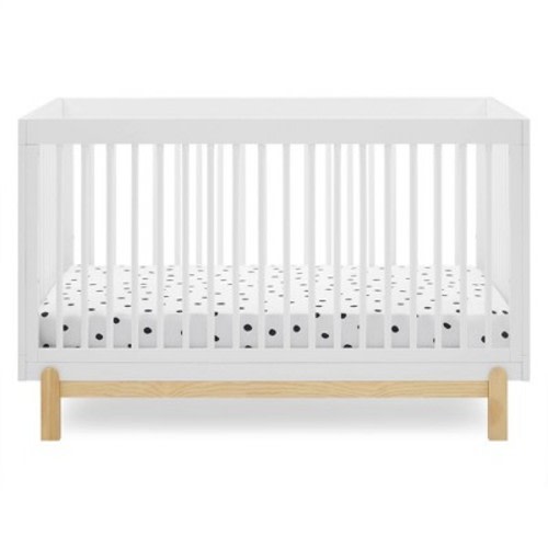 Delta Children Poppy 4-in-1 Convertible Crib, Color: Bianca White/Natural