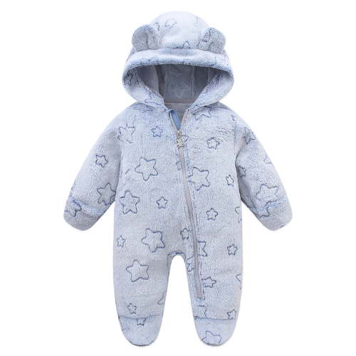 Timegard Newborn Baby Clothes Winter Toddler Boys Girls Footies Rompers Infant Cute Fleece Thick Onesie