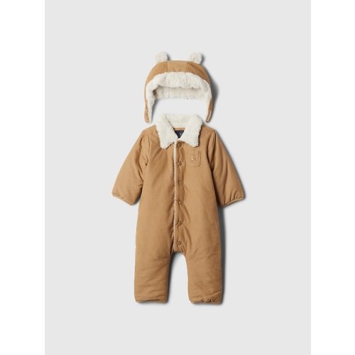 Baby Corduroy One-Piece Outfit Set in mojave brown, size: 3-6 M