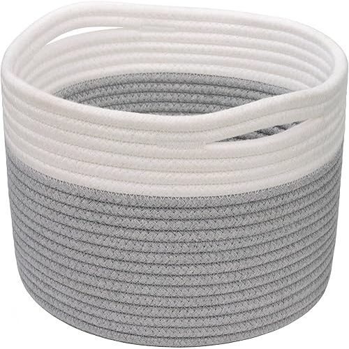 INDRESSME Small Storage Basket - Cute Cotton Rope Basket - Closet Storage Bins - Cute Basket for Remote - Storage Organizer for Toy Storage Bin- 9.4" x 9.4" x 7.1"