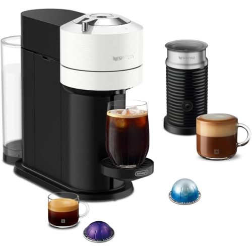 Nespresso Vertuo Next Coffee and Espresso Maker by De'Longhi with Aeroccino Milk Frother, White