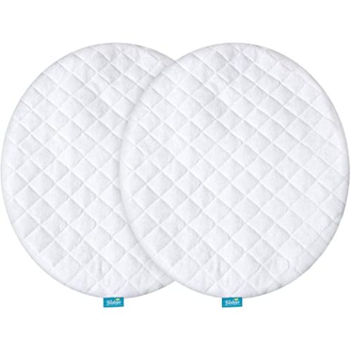 Waterproof Bassinet Mattress Pad Cover Compatible with Fisher Price On The Go Baby Dome, 2 Pack, Ultra Soft Viscose Made from Bamboo Terry Surface