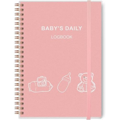 Baby's Daily Log Book - A5 Baby Care planner for Newborns, Schedule for Tracking Newborn's Daily Routine, 152 Easy to Fill Pages Track and Monitor Nursing, Sleep, Feeding, Diapers, Pumping - Pink