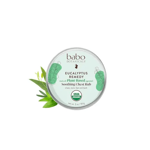 Babo Botanicals Eucalyptus Remedy Soothing Chest Rub - USDA Organic - Calming relief with eucalyptus, lavender & rosemary essential oils - Made without Camphor or Petroleum - For ages 3+