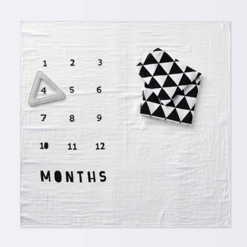 Muslin Blankets with Felt Frame Triangle - Cloud Island™ White/Black