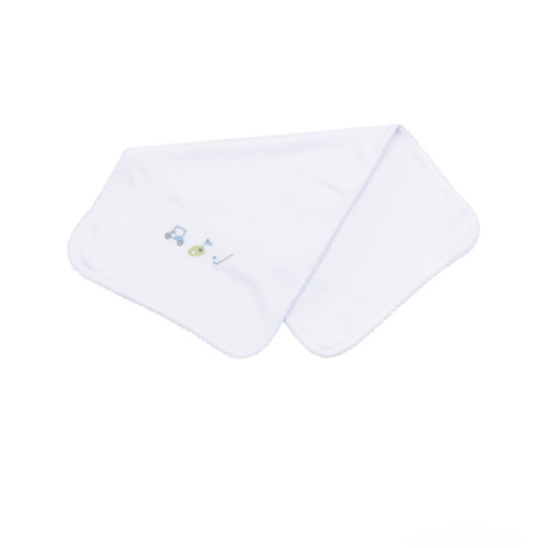 Tiny Tee Time Embroidered Burp Cloth - Light Blue