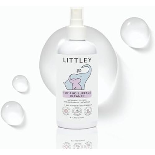Littley Toy & Surface Cleaner | 8 oz | Alcohol-Free HOCl Spray for Baby Toys & High-Touch Surfaces | Fragrance-Free Formula | Gentle Cleaning for Everyday Messes
