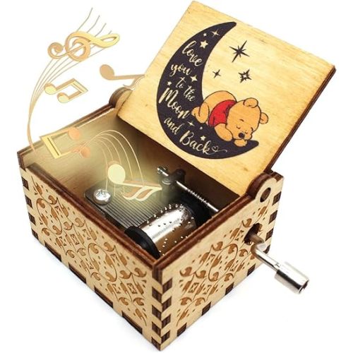 ukebobo Wooden Music Box - The Pooh Saying Music Box, Gift for Friend, Christmas, Holiday, New Year - 1 Set (13)