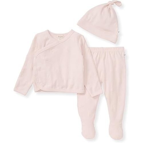 Burt's Bees Baby baby-girls Unisex Baby Take Me Home Set, 3-piece Top, Pant, and Hat Bundle