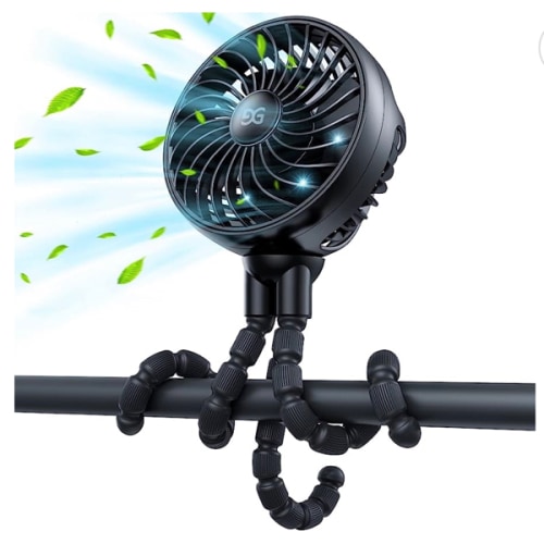 Amazon.com: GUSGU Portable Fan Battery Operated, Small Stroller Fan with Flexible Tripod Clip-on for Baby, USB Rechargeable and Handheld Cooling Fan for Travel, Car Seat, Camping, and Bedroom : Baby