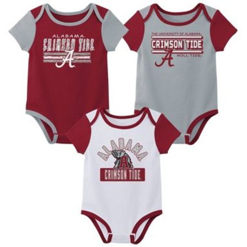 NCAA Alabama Crimson Tide Infant Boys' 3pk Bodysuit - 3-6M