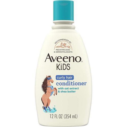Aveeno Kids Curly Hair Conditioner, Hydrating Conditioner, Kids Curly Hair Products, Oat Extract & Shea Butter, Gentle Scent, 12 fl. oz (Pack of 1)