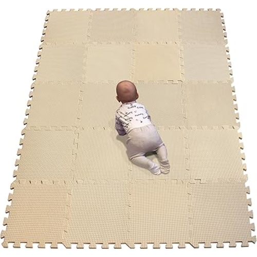YIMINYUER Baby Playmat, 20 Pcs Soft EVA Foam Jigsaw Puzzle Exercise Yoga Mat, Non-Toxic Portable Playroom Flooring for Crawling, Floor Protection, Unisex, R10-G301020