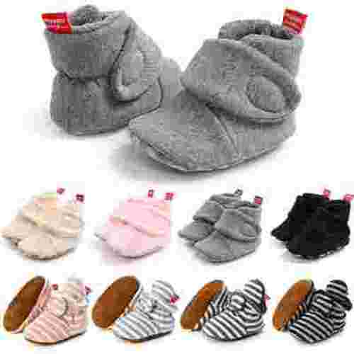 Baby Booties Infant Newborn Boys Girls Slippers Warm Crib Sock Shoes Indoor First Walker Prewalker