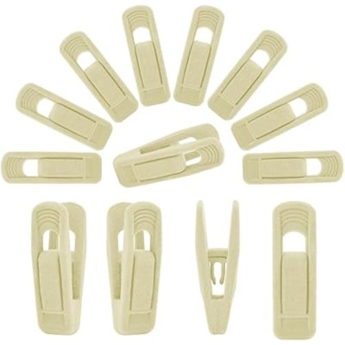 Stormix 20 Pack Velvet Clothes Hangers Clips, Clothes Hanger Clips, Storage Organizers Clips, Non-Slip Finger Clips for Bras Pants Suit Skirt Slip Dress (Cream)