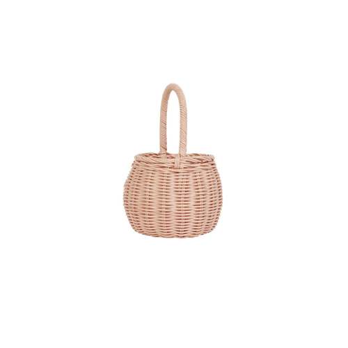 Rattan Berry Basket in Rose