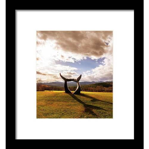 Whale Dance in Autumn's Final Glow Framed Print
