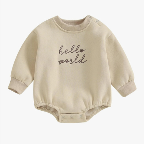 VISGOGO Newborn Infant Baby Boy Girls Oversized Romper Little Dude Sweater Onesie Coming Home Outfit Neutral Clothes