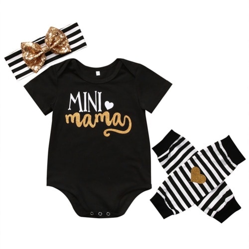 Newborn Infant Baby Girls Outfits Clothes Romper Jumpsuit Bodysuit+Headband+Leg warmers Gift Set