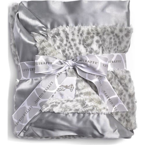 Little Giraffe Snow Leopard Luxe Baby Blanket