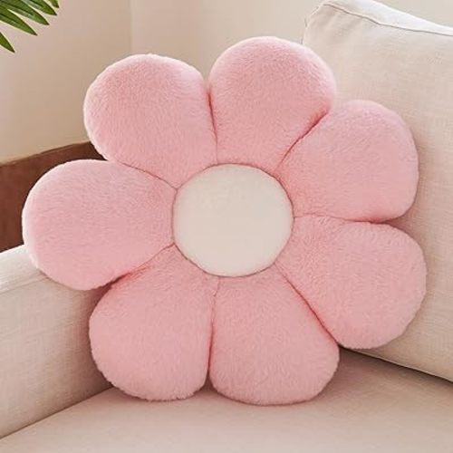 Xuyier Flower Pillow, Decorative Throw Pillow, 14.9“ Cute Daisy Pillow, Aesthetic Fun Decor Pillows for Bed, Flower Shaped Accent Cozy Pillow for Couch