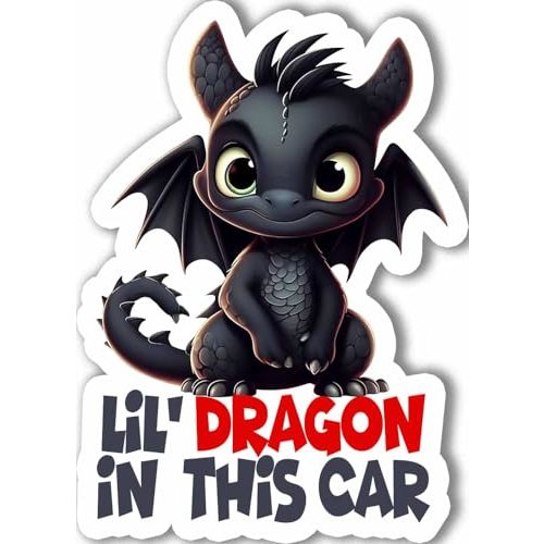 AG-Baby On Board Sticker, Little Dragon in Car Sign, Baby in Car Family Stickers for Car, 5.5 Inch, Color