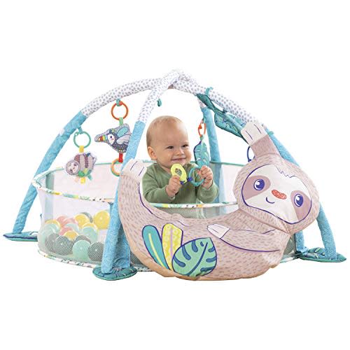 Infantino 4-in-1 Jumbo Baby Activity Gym & Ball Pit - Combination Baby Activity Gym and Ball Pit for Sensory Exploration and Motor Skill Development, for Newborns, Babies and Toddlers