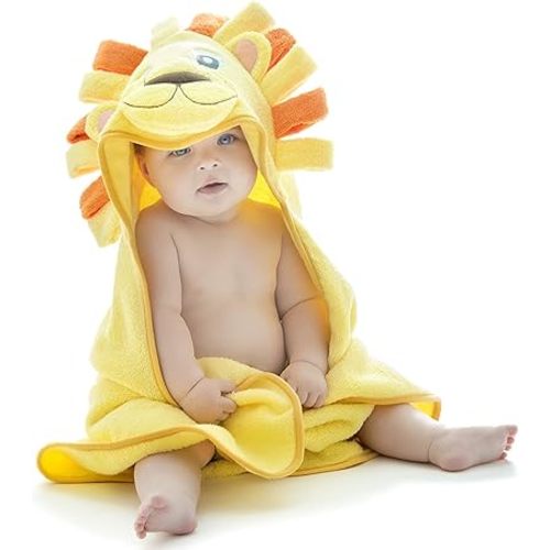 Little Tinkers World Hooded Baby Towel, Lion Design from, Ultra Absorbent, Durable Bath Towel Perfect for Girls and Boys