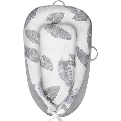 Baby Lounger - Baby Lounger for Newborn 0-24 Months, Breathable and Soft Cotton Cover Baby Nest, Portable Cozy Tummy Time Lounger for Home and Travel, Ideal Baby Essentials & Shower Gifts