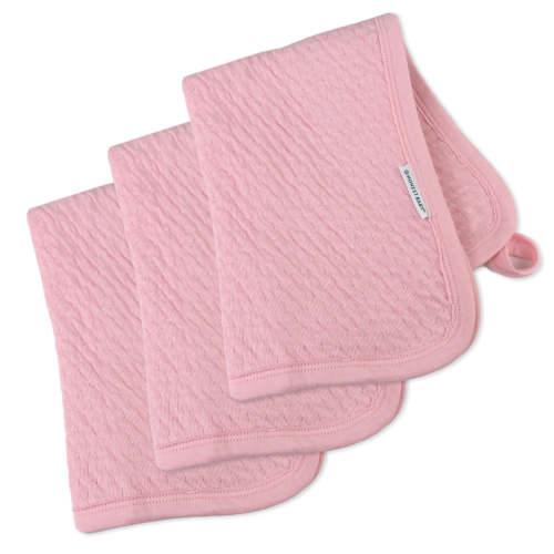 3-Pack Organic Cotton Matelasse Burp Cloths | Honest Baby Clothing