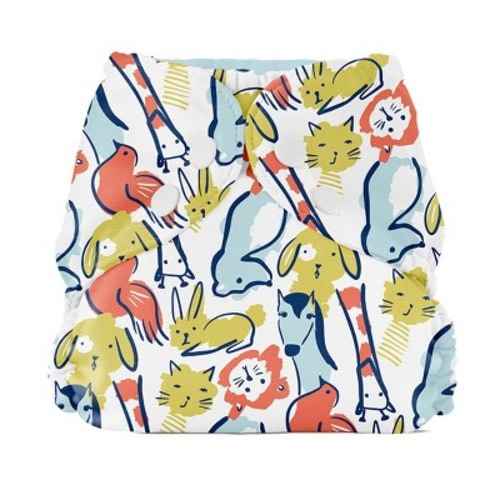 Esembly Cloth Diaper Outer Reusable Diaper Cover & Swim Diaper - (Select Pattern and Size), Color: Fuzzy Friends, Size: Size 1