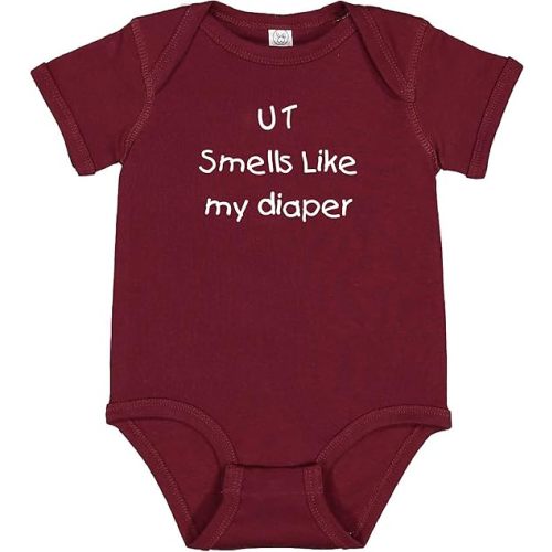Texas A&M Fan UT Smells Like My Diaper Baby Bodysuit - Maroon