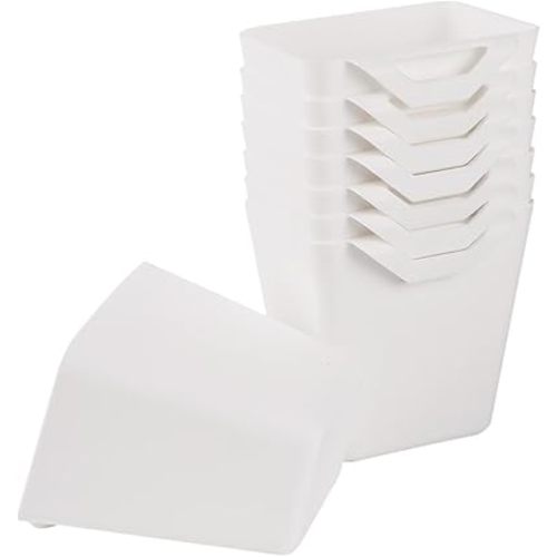 8 Pack Hanging Cup Holders, Multipurpose Rolling Cart Accessories Utility Cart Accessories For Art & Craft Supplies, Space Saving Hanging Storage Basket Pencil Holder Makeup Organizers (White)