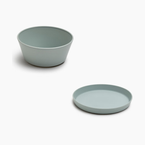 AEIOU Toddler Bowl & Plate Set - Sage