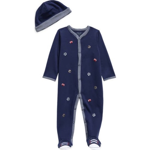 Sports Cotton Footie & Hat Set, 3M