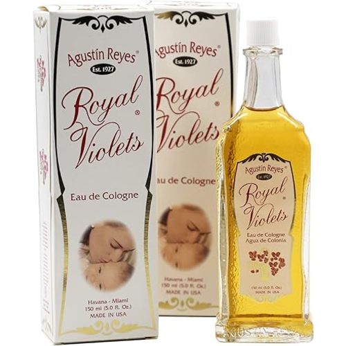 Royal Violets Eau de Cologne Gently and Refreshing for Baby Skin, Relaxing Aroma, 2-Pack of 5.0 FL Oz, 2 Glass Bottles