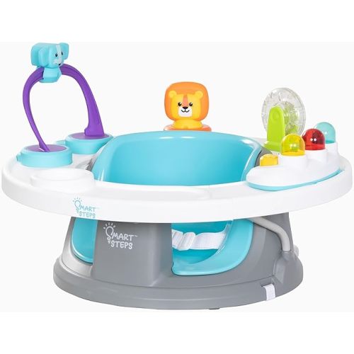 Smart Steps® Explore N’ Play 5-in-1 Activity to Booster Seat, Blue Safari Fun