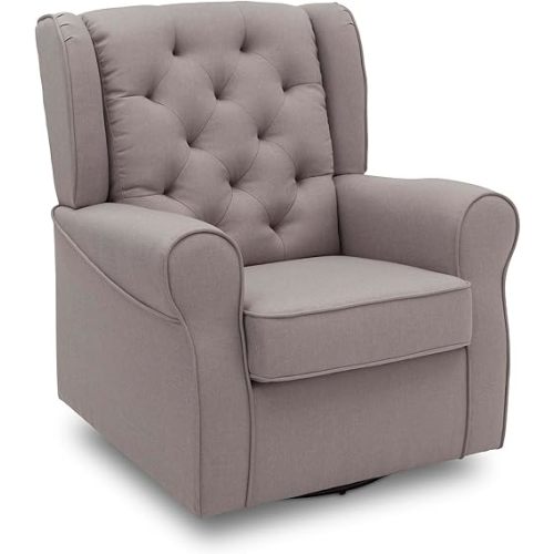Delta Children Emma Nursery Glider Swivel Rocker Chair- Greenguard Gold Certified, French Grey