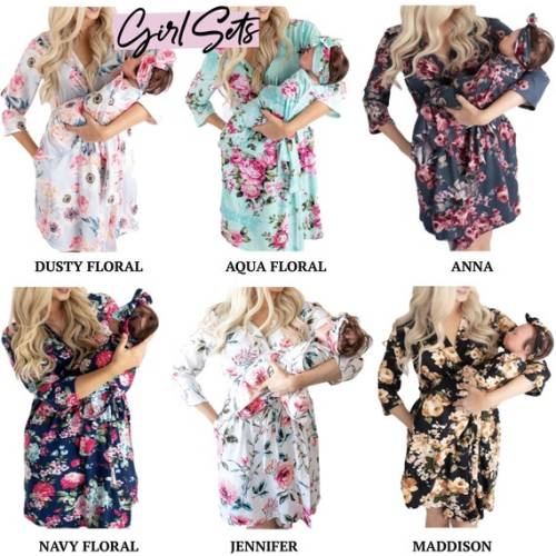 Labor and Delivery Gown Matching Baby Set Labor and Delivery