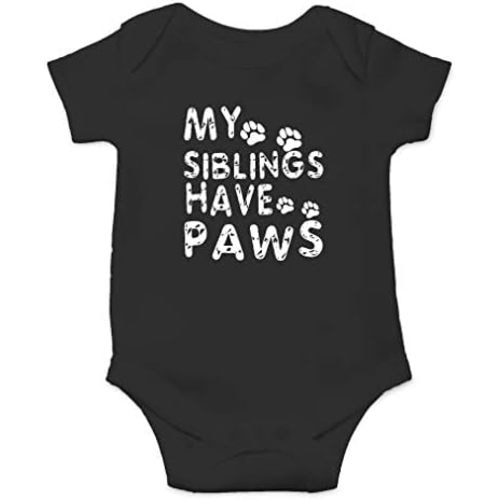 AW Fashions My Siblings Have Paws Baby Bodysuit Cute Newborn Girl Outfits Coming Home Outfit Boy Romper