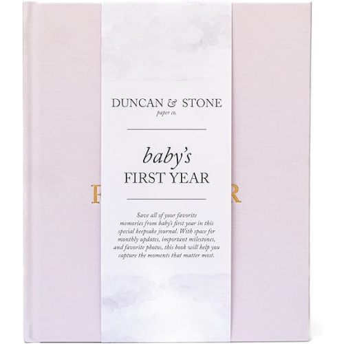 Baby First Year Book - Heirloom Keepsake Baby Memory Book to Record Important Milestones, Photos & More - Baby Journal Book(Lilac,112 Pages)