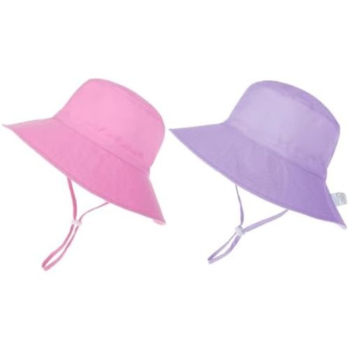Zando Baby Girls Sun Hat Infant Summer Hat UPF 50+ Sun Protection Cap Wide Brim Bucket Hats for Baby Girls Boys