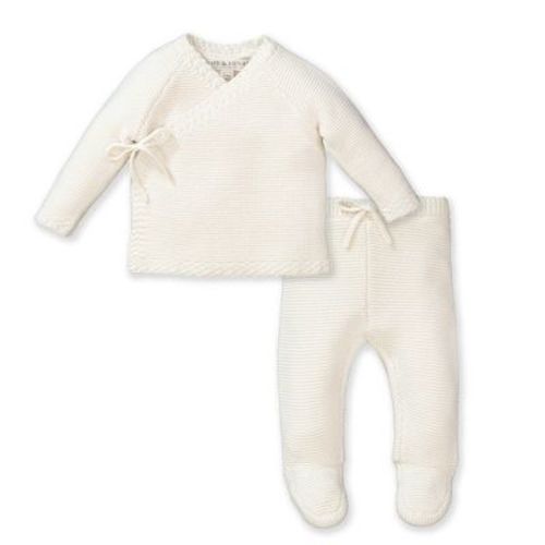 Hope & Henry Baby Sweater & Footed Legging Set (ivory, 0-3 Months)