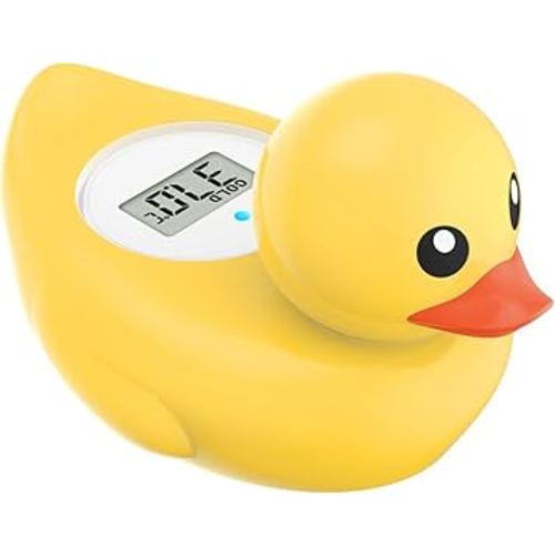 Baby Bath Thermometer Famidoc FDTH-V0-22 Water Temperature Test Floating on Water and Room Digital Bath tub Thermometers Duck Bath Thermometer Baby Safety New Upgraded