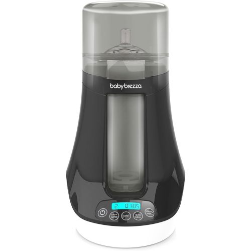 Baby Brezza Electric Baby Bottle Warmer, Breast Milk + Baby Food Warmer and Defroster - Universal Fits All Feeding Bottles:Glass, Plastic, Small, Large + Digital Display,Black and White