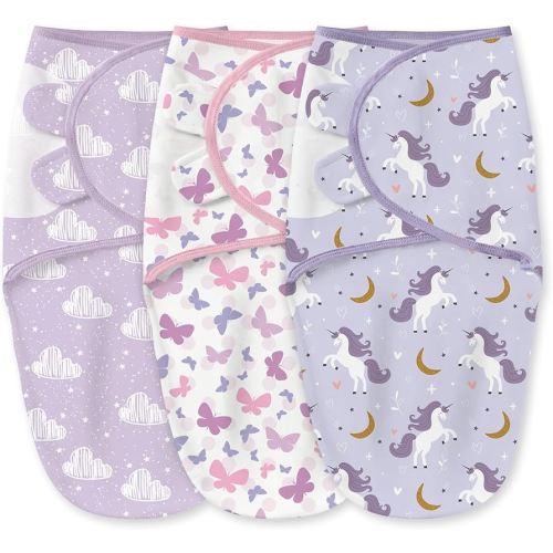 Yoofoss Baby Swaddles for Newborns 100% Organic Cotton, Adjustable Swaddle Sleep Sack 0-3 Months Newborn Swaddle Sack, Breathable Soft(Small)
