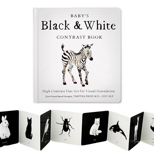 Baby's Black and White Contrast Book: High-Contrast Art for Visual Stimulation at Tummy Time (Tabitha Paige Children's Book Series)