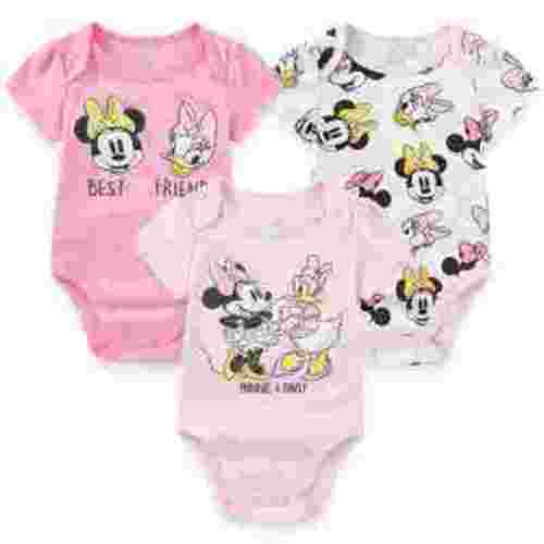Disney Minnie Mouse Baby Bodysuits (Girls), 3 Pack, Sizes 3-18M