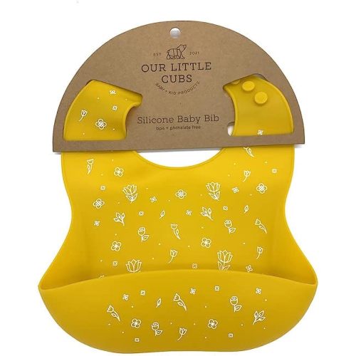 Our Little Cubs Silicone Baby Bibs Adjustable Fit Baby Bib Waterproof Bibs Baby Eating Supplies Feeding Supplies
